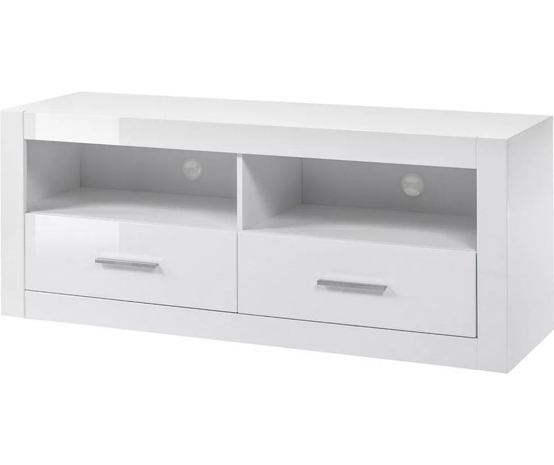 Mueble TV mueble alto blanco brillo 150 cm