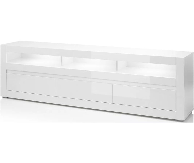 Mueble TV mueble alto moderno blanco brillante Ancho 217 cm