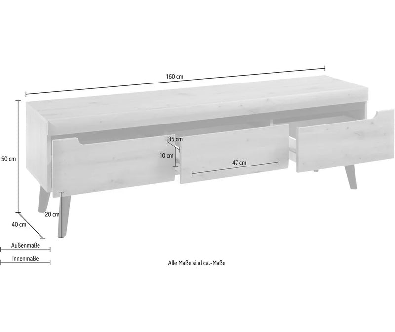 Mueble TV mueble alto marrón negro Ancho 160 cm Fondo 40 cm Alto 50 cm