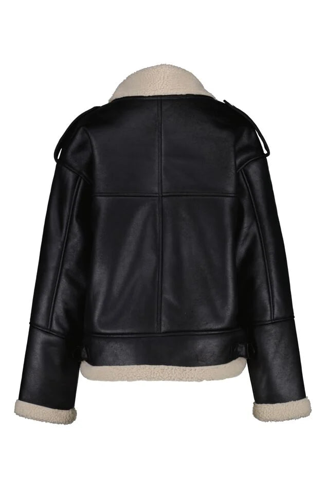 Chaqueta de mujer cuero marrón oscuro xs sml xl