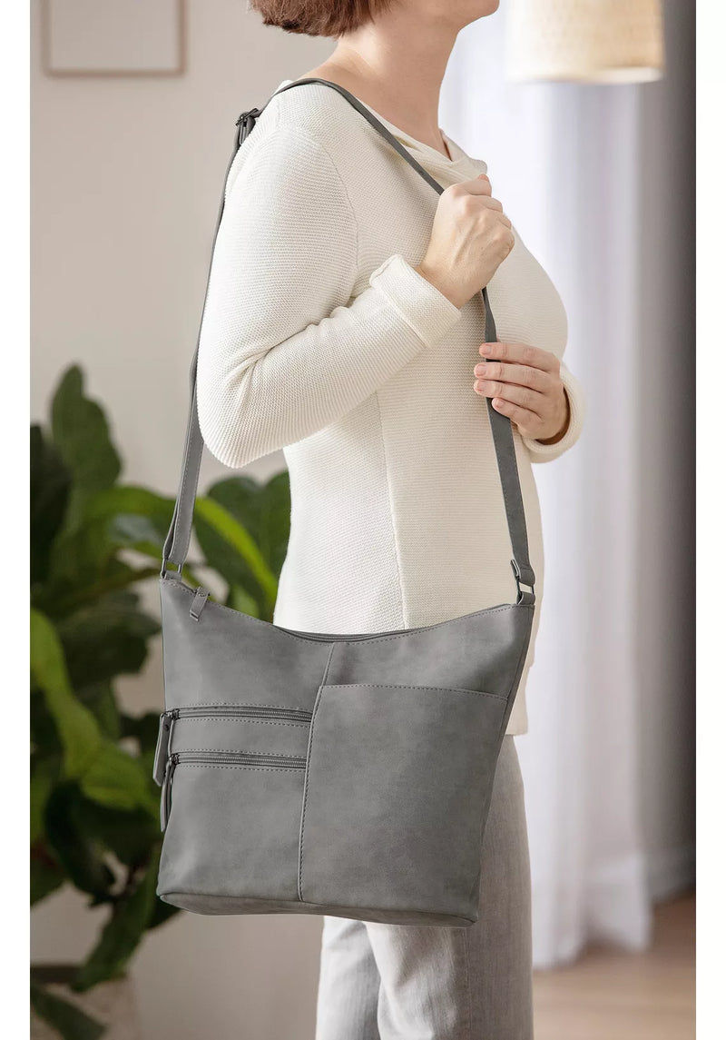 Bolso bandolera mujer gris