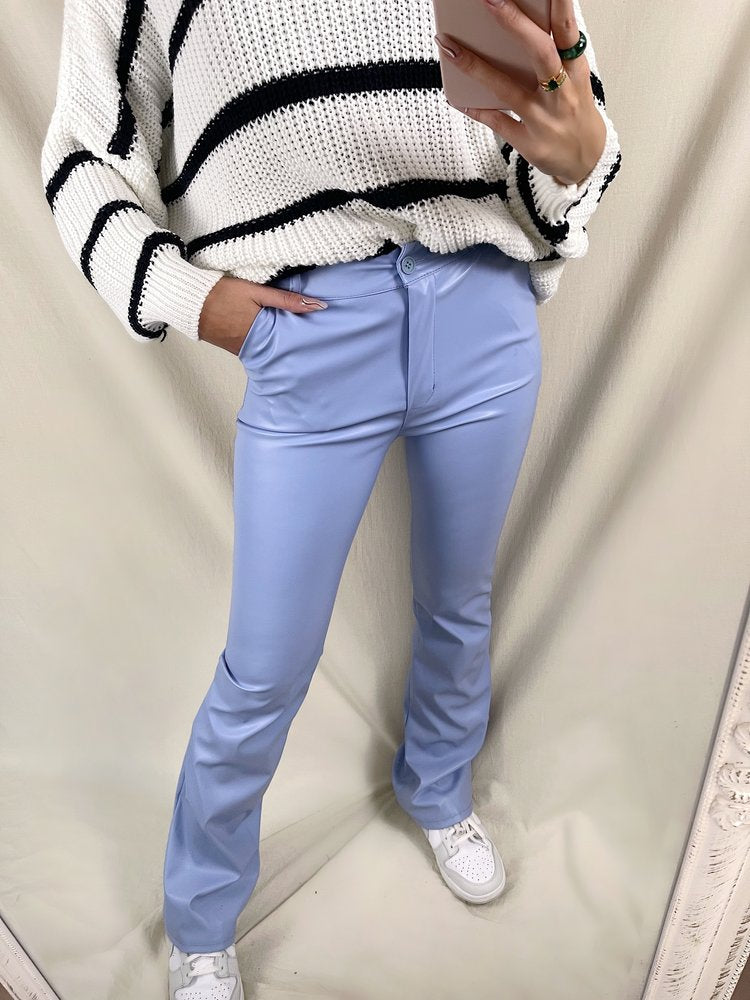 https://www.hellomylovestore.com/en/khai-faux-leather-flared-trousers-blue.html