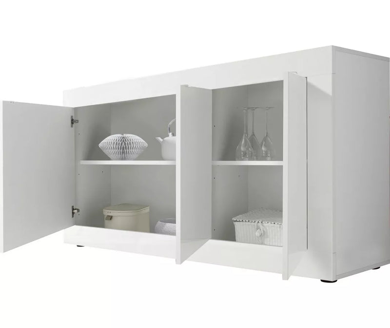 Dressoir wandmeubel modern wit zwart grijs Breedte 160 cm Diepte 43 cm Hoogte 86 cm