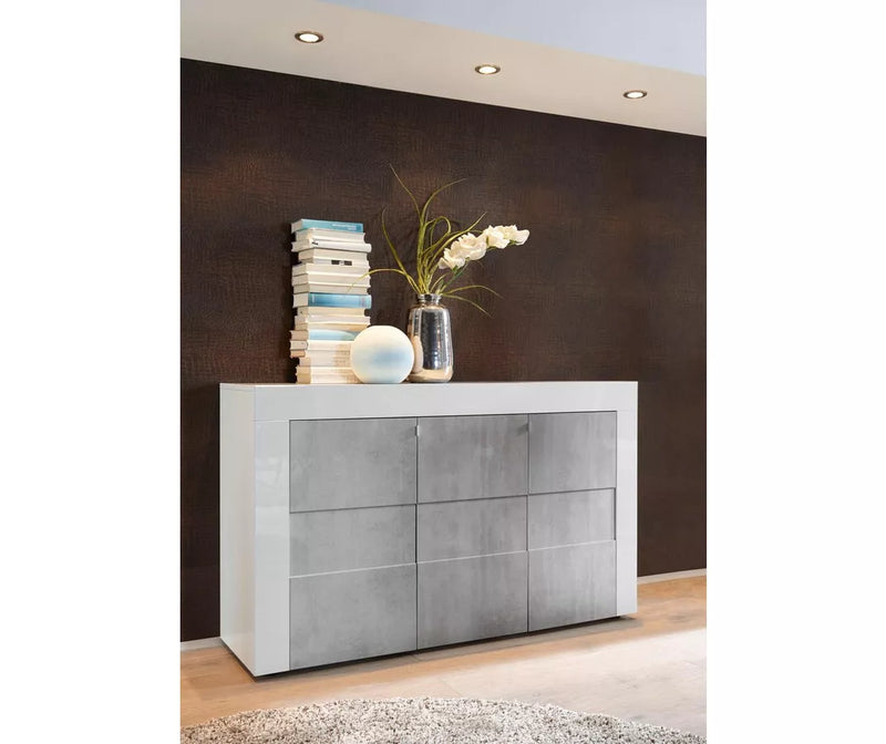 TV meubel wandmeubel modern hoogglans wit grijs Breedte 138 cm