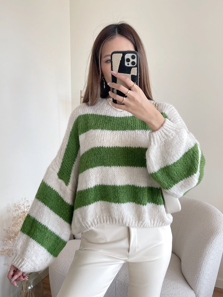 Jersey de mujer verde blanco sml