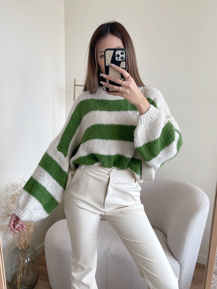 Jersey de mujer verde blanco sml