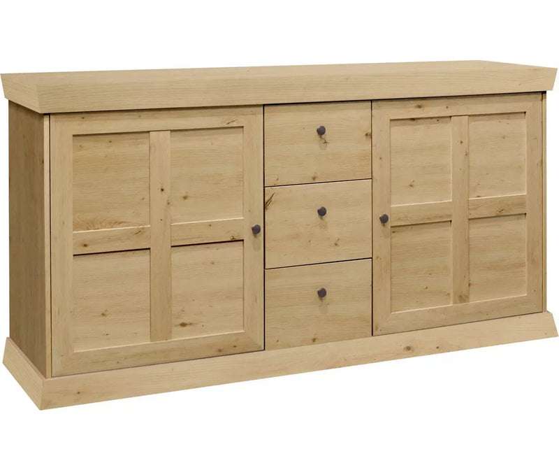 Dressoir wandmeubel landelijk wit mat antraciet lichtbruin Breedte 167 cm Diepte 44 cm Hoogte 86 cm