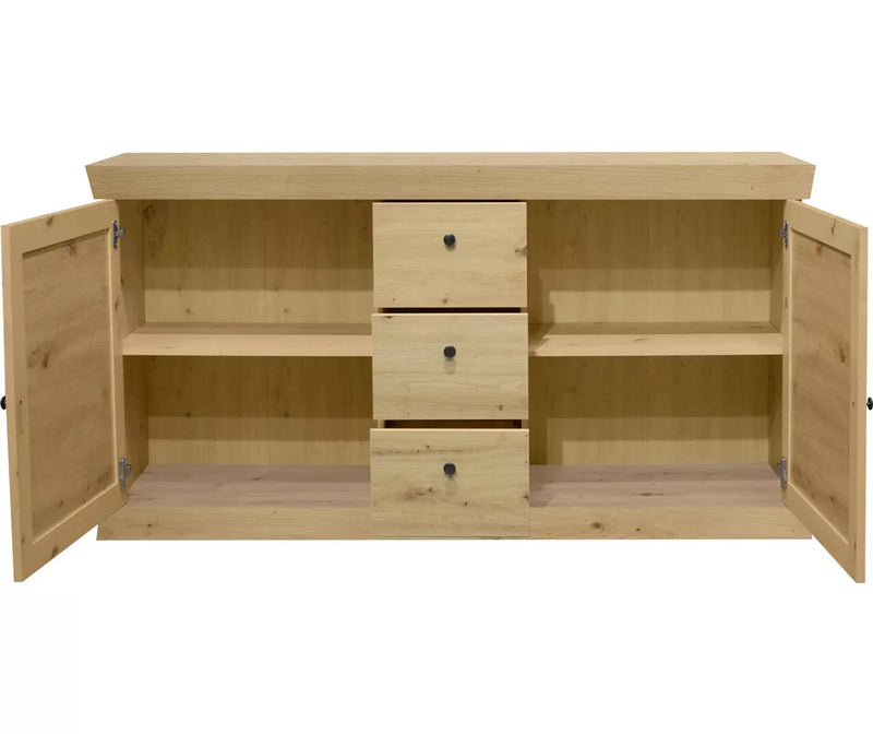 Dressoir wandmeubel landelijk wit mat antraciet lichtbruin Breedte 167 cm Diepte 44 cm Hoogte 86 cm