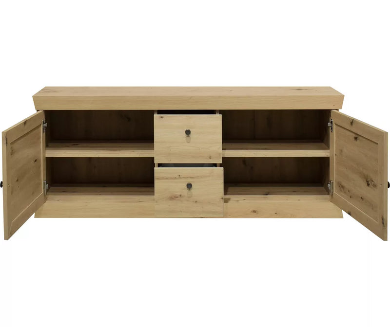 Mueble TV mueble alto rural antracita mate marrón claro Ancho 167 cm Fondo 44 cm Alto 62 cm