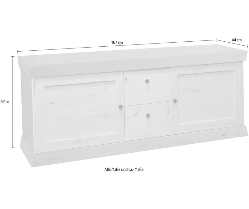 Mueble TV mueble alto rural antracita mate marrón claro Ancho 167 cm Fondo 44 cm Alto 62 cm