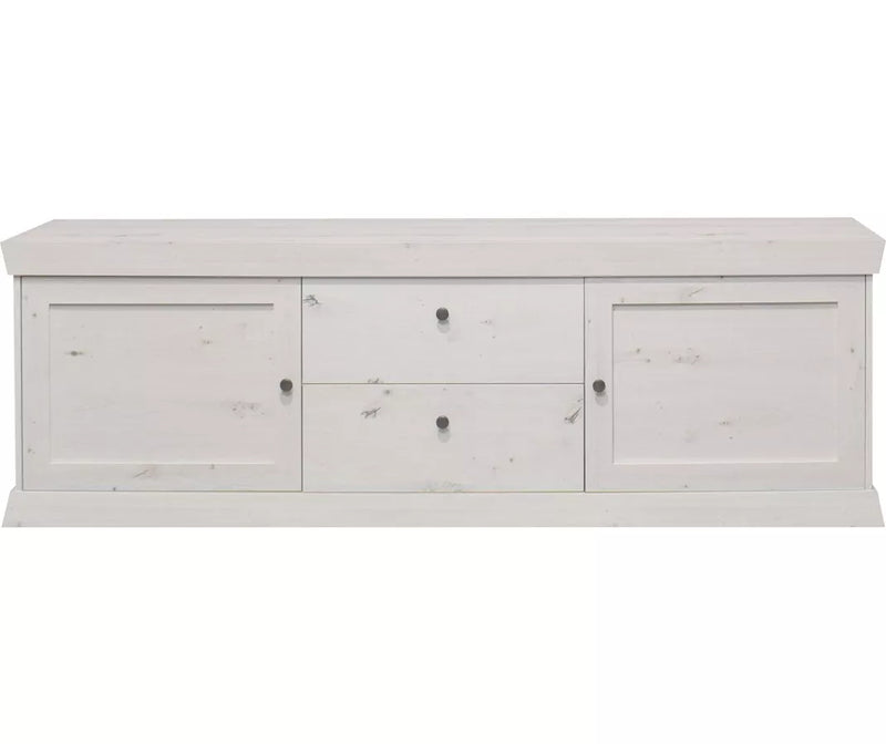 Mueble TV mueble alto rural mate gris claro blanco marrón claro gris oscuro Ancho 193 cm Fondo 44 cm Alto 62 cm