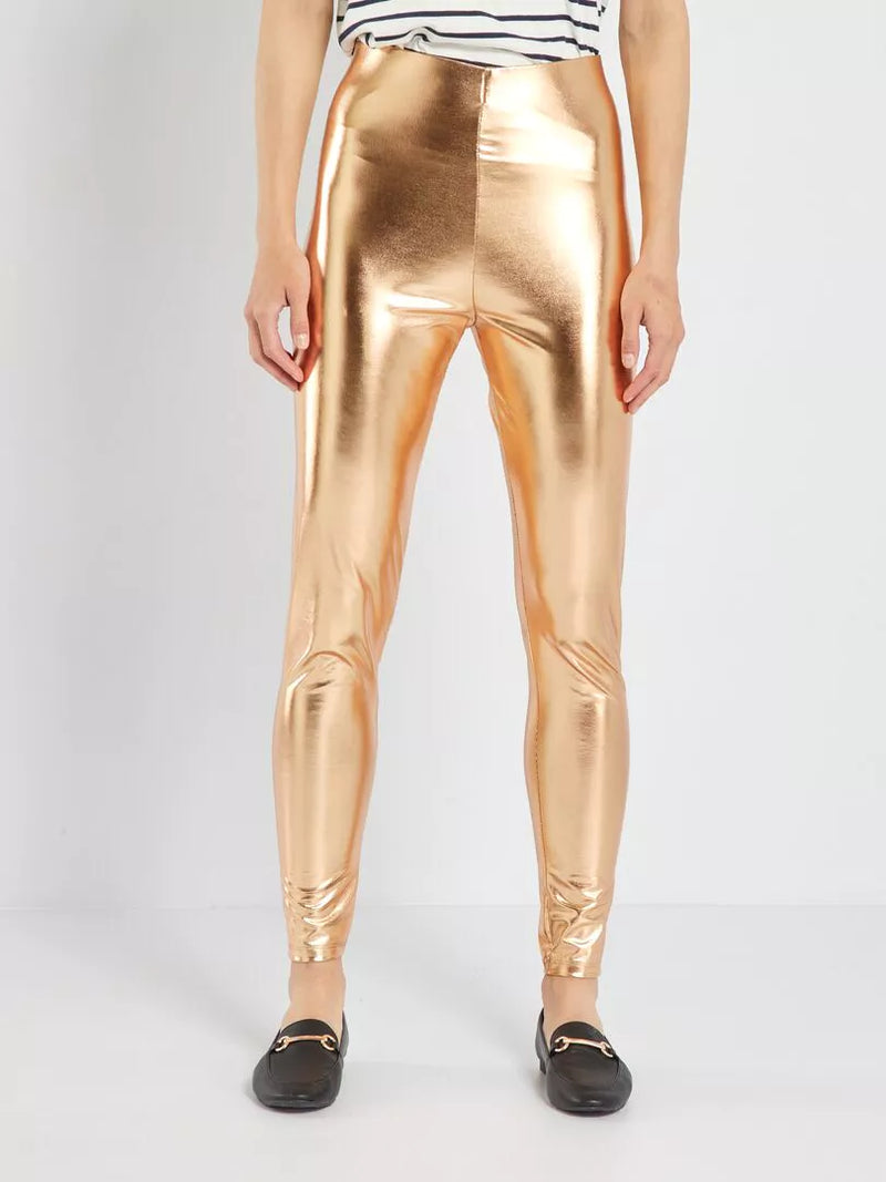 Dames broek legging metallic s m l xl