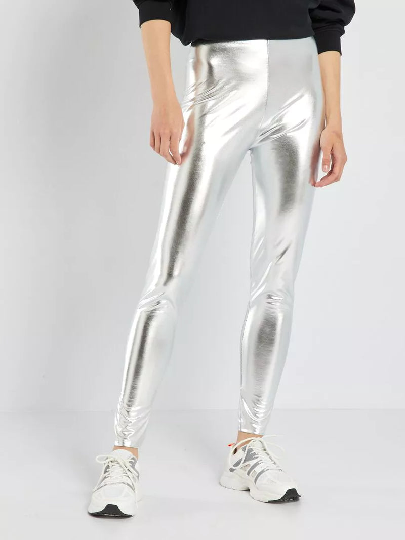 Dames broek legging metallic s m l xl