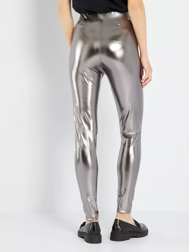 Dames broek legging metallic s m l xl