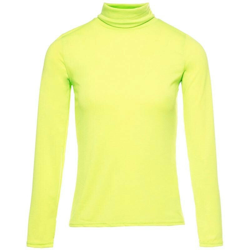 Jersey de cuello alto para mujer naranja rosa verde amarillo sml