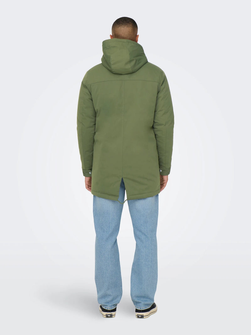 Chaqueta hombre parka verde SML XL XXL 