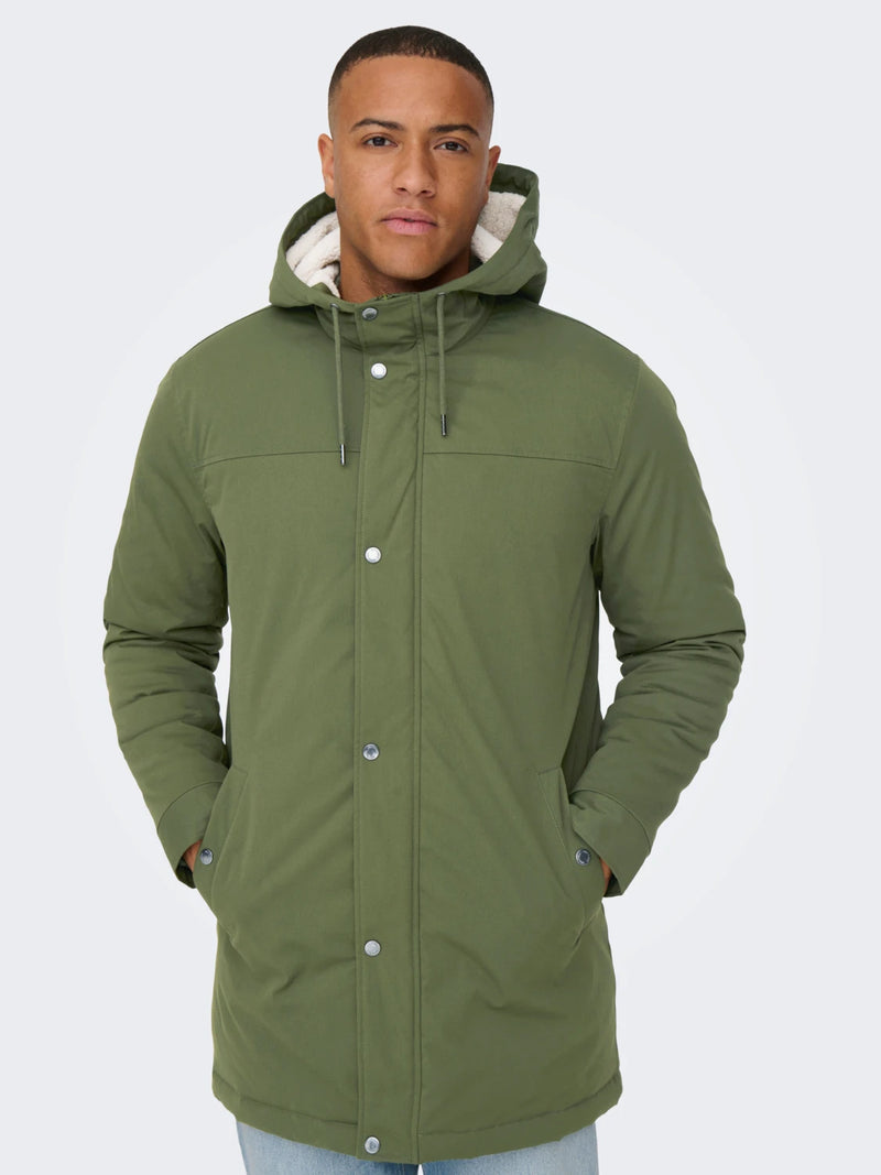 Heren jas parka groen s m l xl xxl