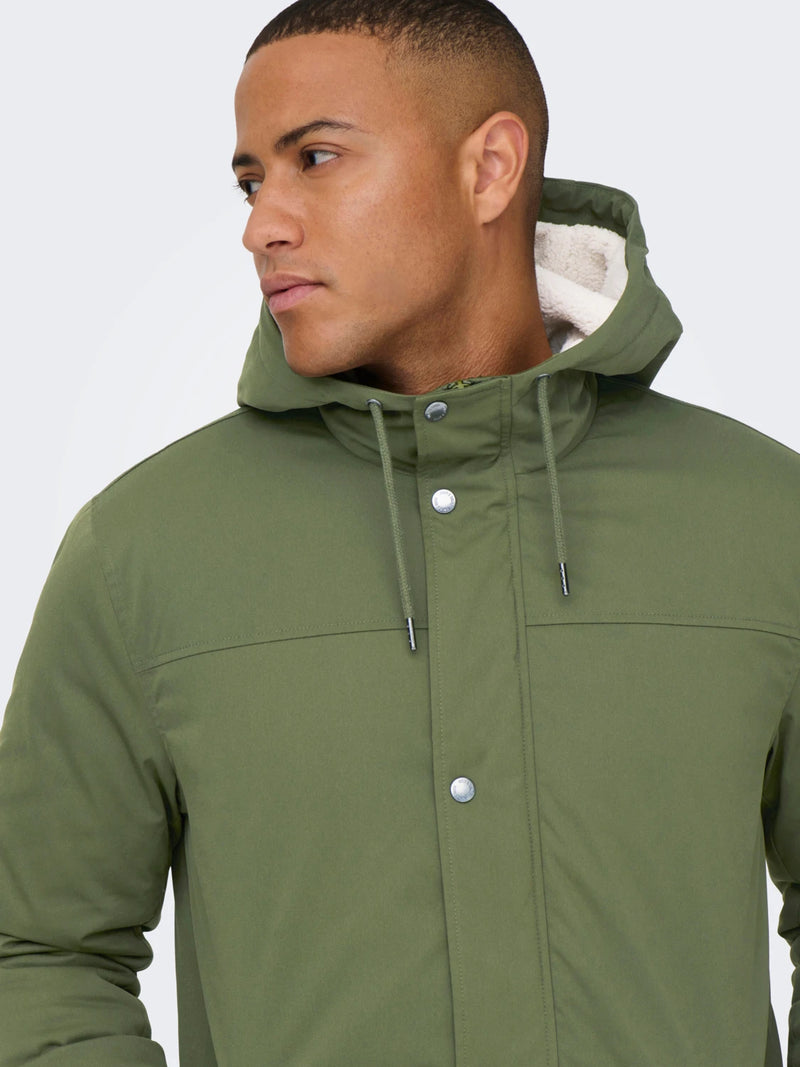 Chaqueta hombre parka verde SML XL XXL 