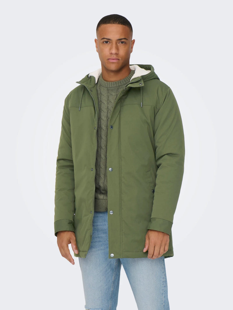 Heren jas parka groen s m l xl xxl