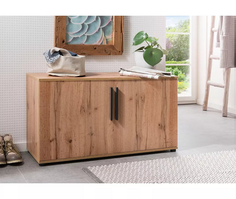 Schoenenkast Dressoir wit bruin grijs Breedte 95 cm Diepte 35 cm Hoogte 53 cm