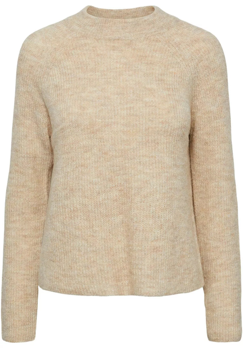 Dames trui met een ronde hals beige xs s m l xl xxl