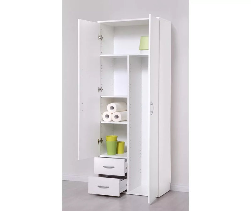 Wandkast wit Breedte 64 cm Diepte 34 cm Hoogte 167 cm