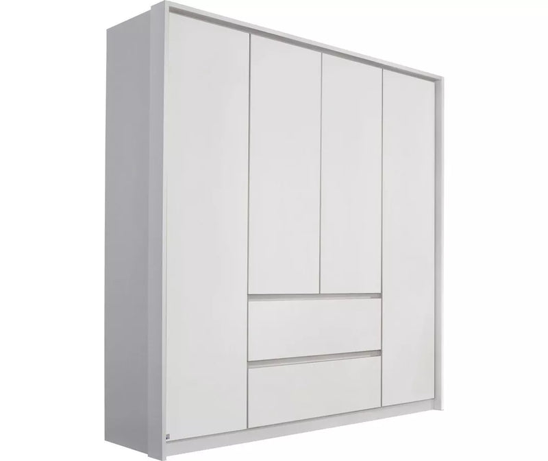 Kledingkast modern wit zwart bruin Breedte 185 cm Diepte 58 cm Hoogte 212 cm