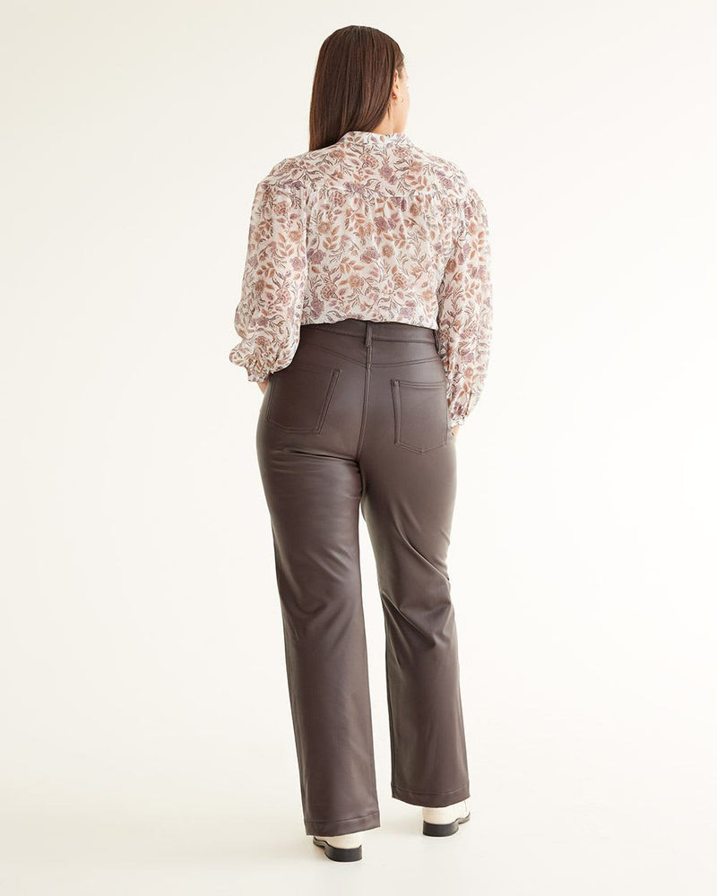 Dames broek leer zwart bruin paars xxs xs s m l xl xxl xxxl