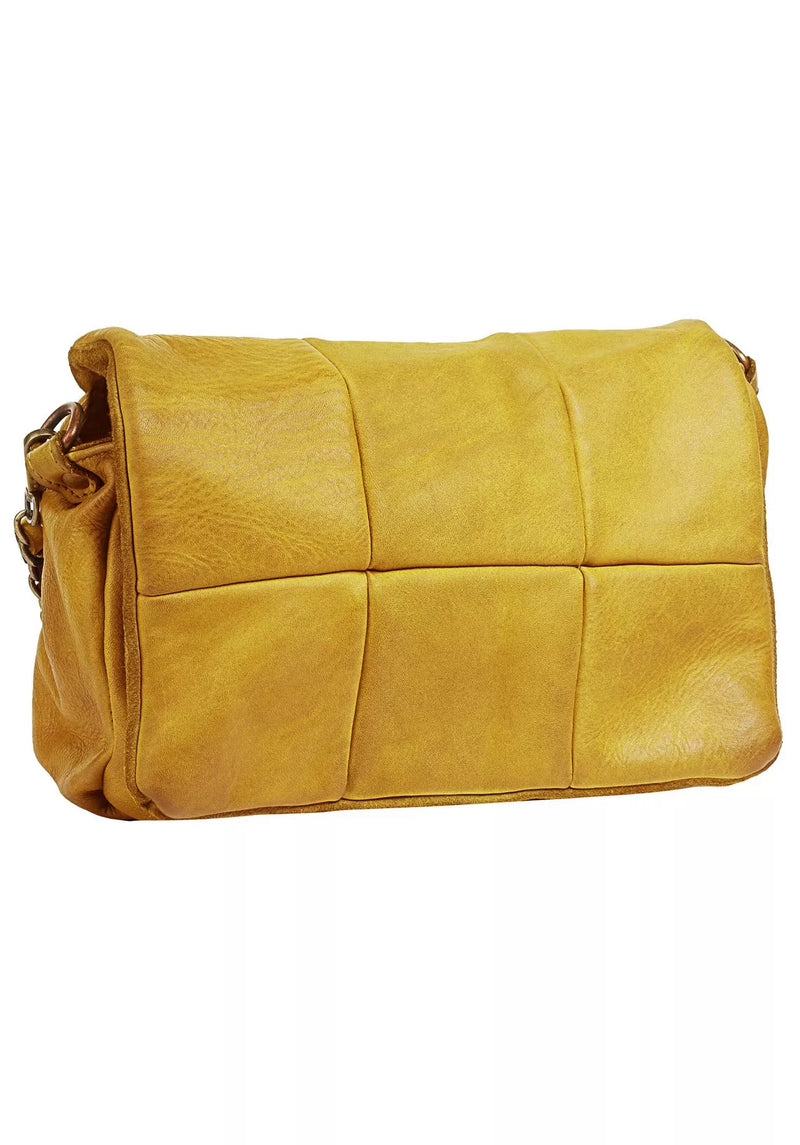 Bolso de mano mujer piel amarillo