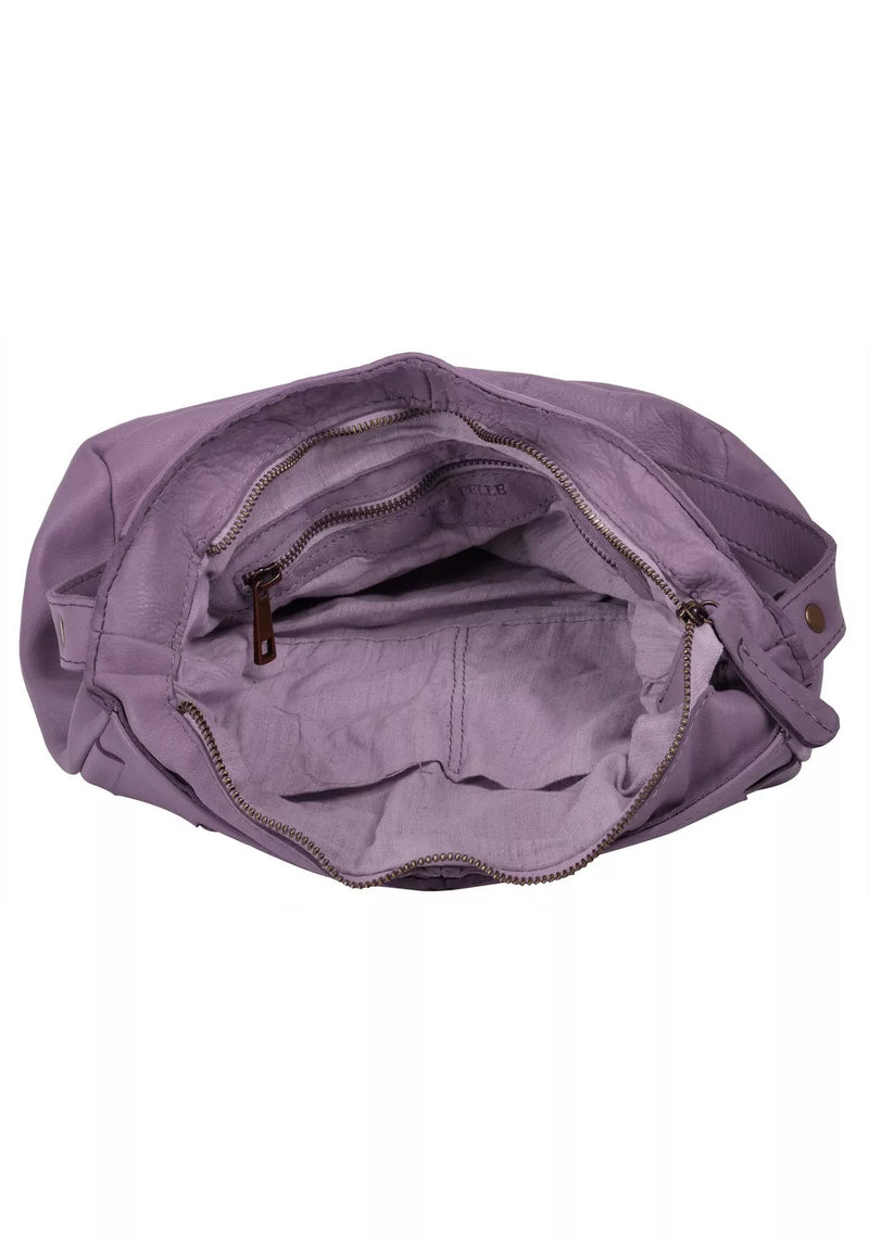 Bolso bandolera de mujer de piel auténtica violeta