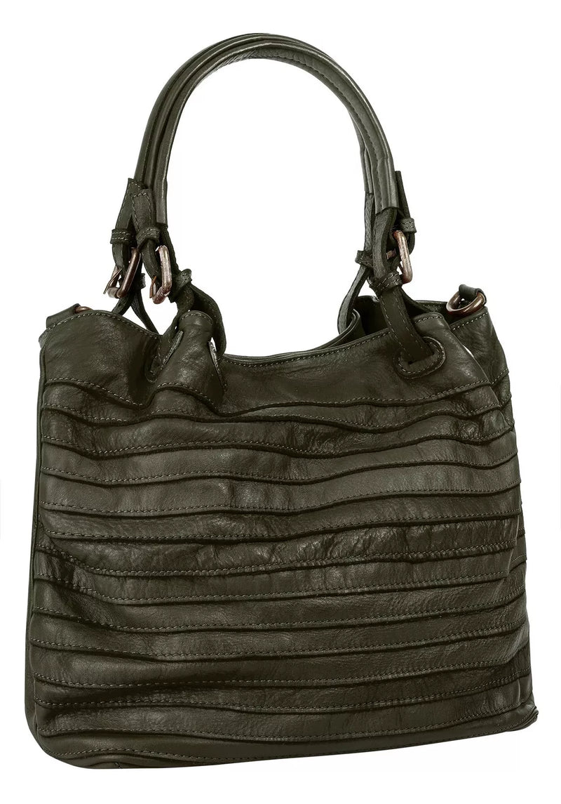 Bolso bandolera mujer piel verde oscuro