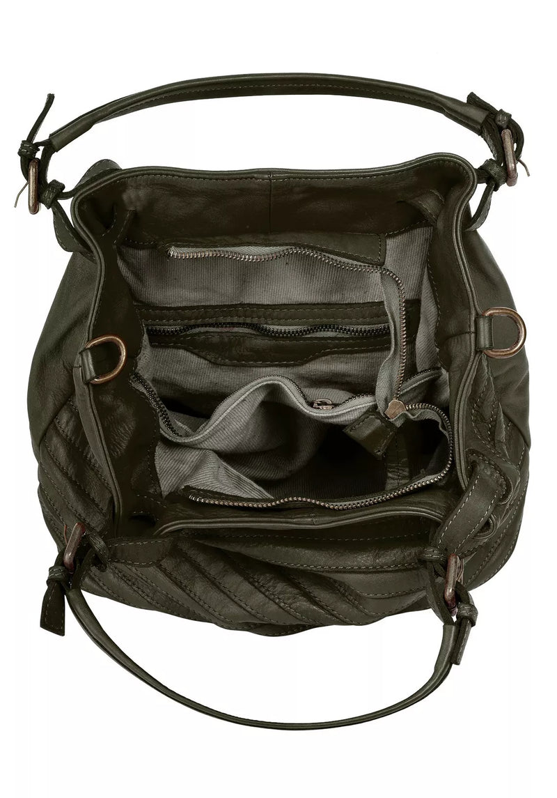 Bolso bandolera mujer piel verde oscuro