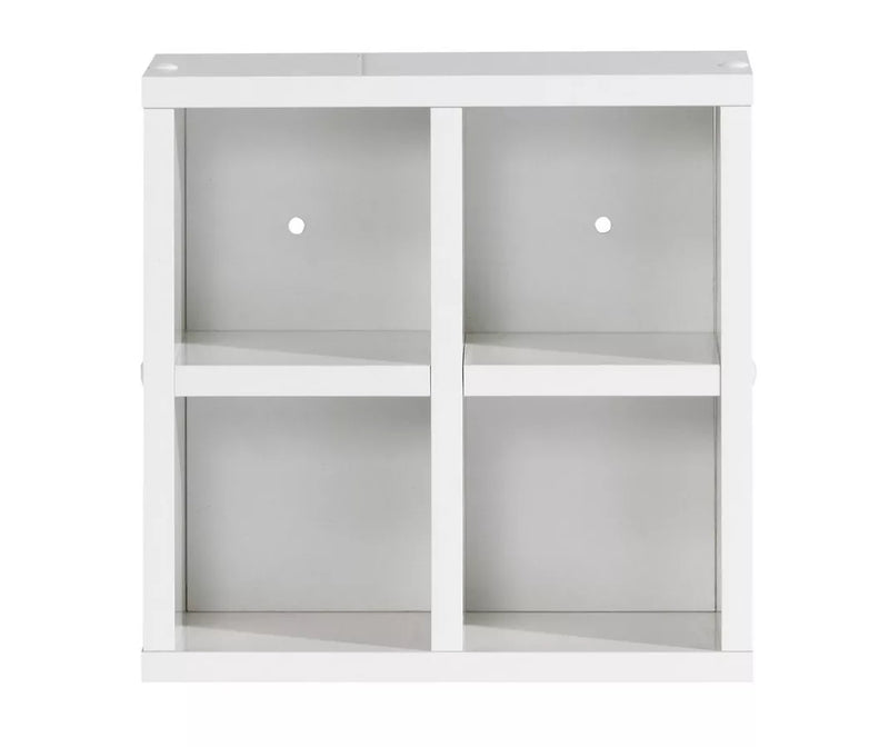 Mueble de pared block rack abierto madera marrón blanco Ancho 31 cm Fondo 18 cm Alto 31 cm