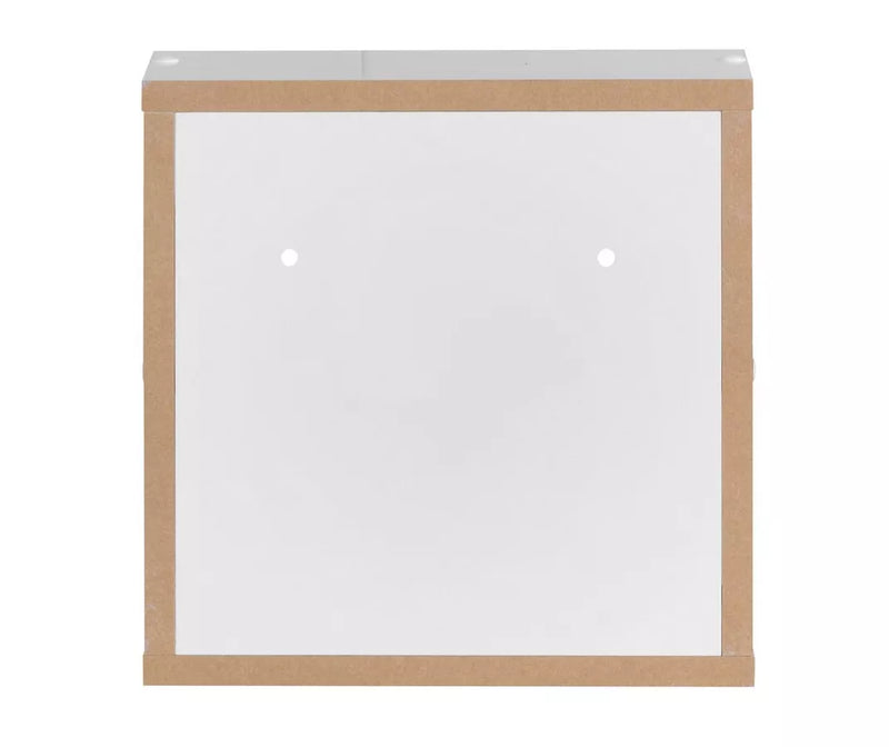 Mueble de pared block rack abierto madera marrón blanco Ancho 31 cm Fondo 18 cm Alto 31 cm