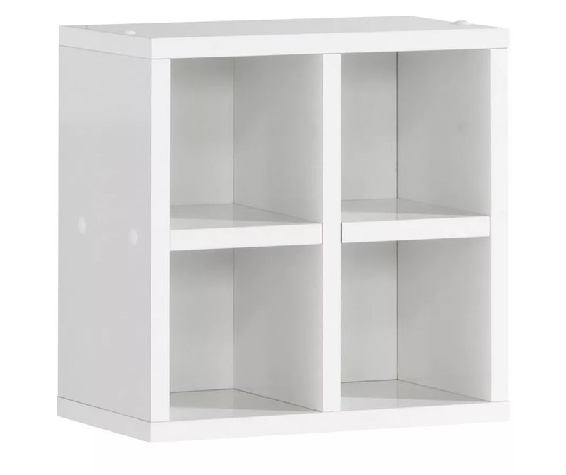 Mueble de pared block rack abierto madera marrón blanco Ancho 31 cm Fondo 18 cm Alto 31 cm