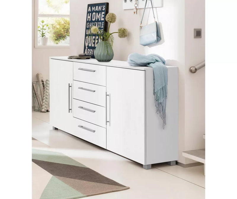 Dressoir wandmeubel modern bruin wit Breedte 180,5 cm Diepte 35 cm Hoogte 81,4 cm