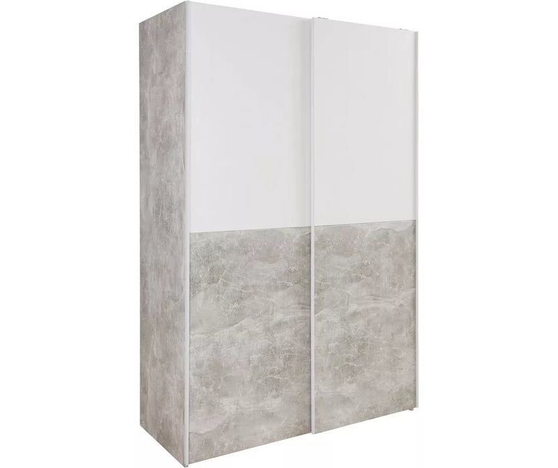 Kledingkast modern wit grijs Breedte 125 cm Diepte 62 cm Hoogte 196 cm