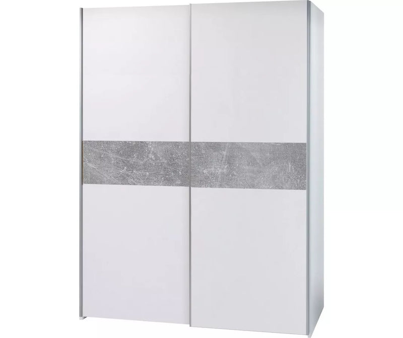 Kledingkast modern wit eiken bruin grijs Breedte 170 cm Diepte 59 cm Hoogte 195 cm