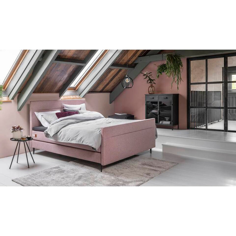 Cama doble con somier 160x200 rosa