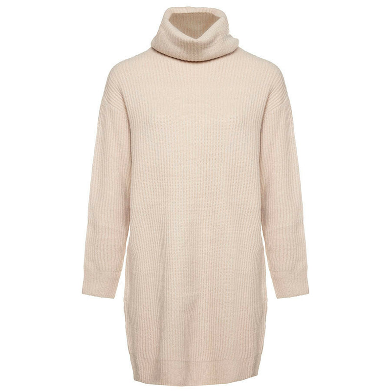 Dames jurk wollig beige s m l xl