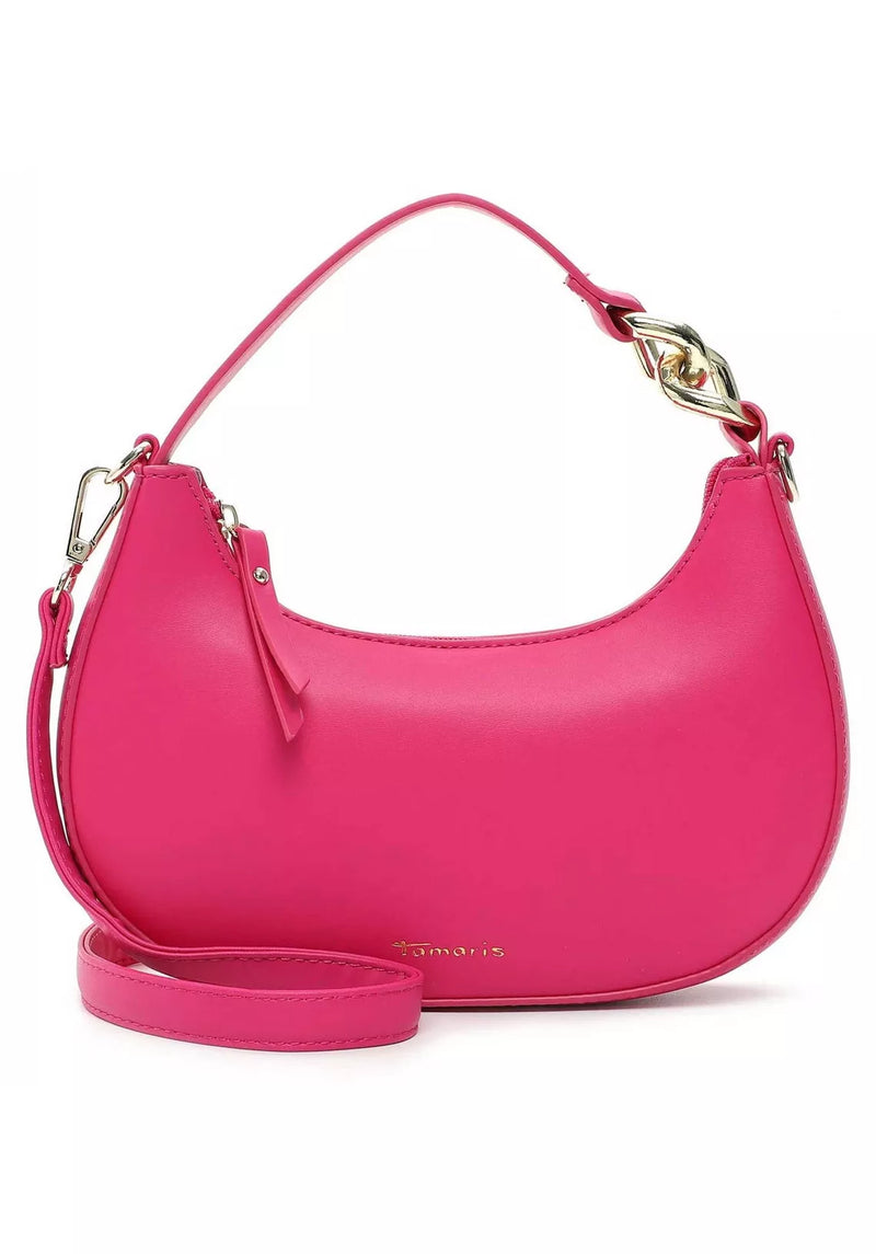 Dames handtas leer roze zwart