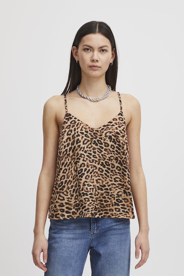 Dames shirt top panter print bruin zwart xs s m l xl