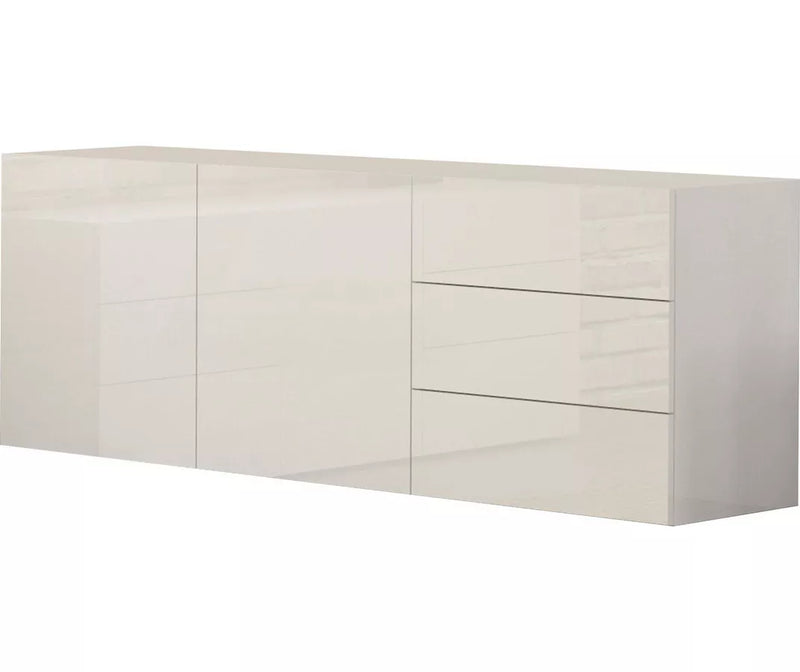 Dressoir wandmeubel modern hoogglans wit Breedte 170 cm Diepte 40 cm Hoogte 61 cm