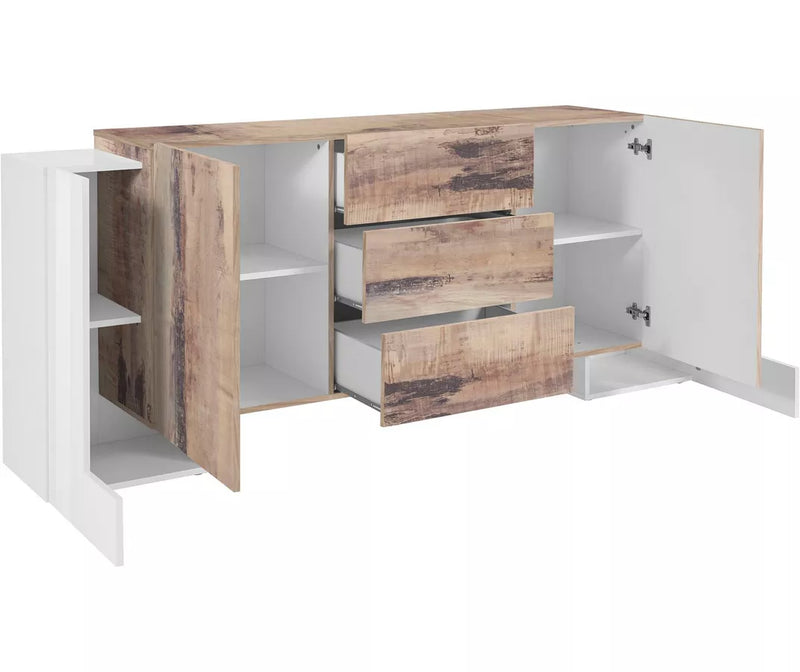 Dressoir wandmeubel modern hoogglans wit Breedte 210 cm Diepte 40 cm Hoogte 85 cm