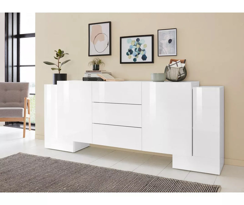 Dressoir wandmeubel modern hoogglans wit Breedte 210 cm Diepte 40 cm Hoogte 85 cm