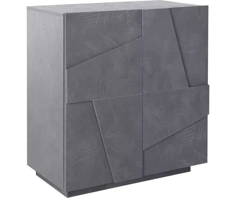 Aparador de pared moderno gris blanco brillante gris oscuro Ancho 80 cm Fondo 44 cm Alto 86 cm