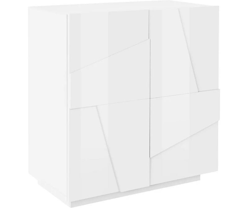 Aparador de pared moderno gris blanco brillante gris oscuro Ancho 80 cm Fondo 44 cm Alto 86 cm