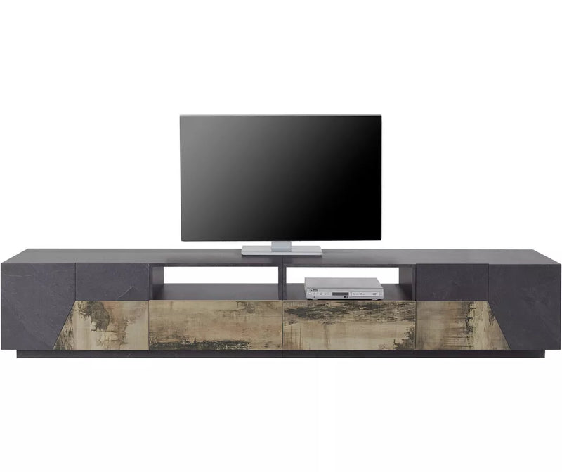 TV meubel wandmeubel modern donkergrijs wit bruin Breedte 260 cm Diepte 43 cm Hoogte 46 cm