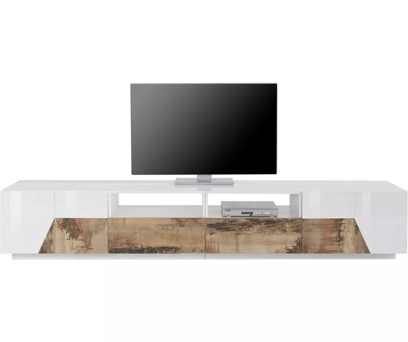 TV meubel wandmeubel modern donkergrijs wit bruin Breedte 260 cm Diepte 43 cm Hoogte 46 cm