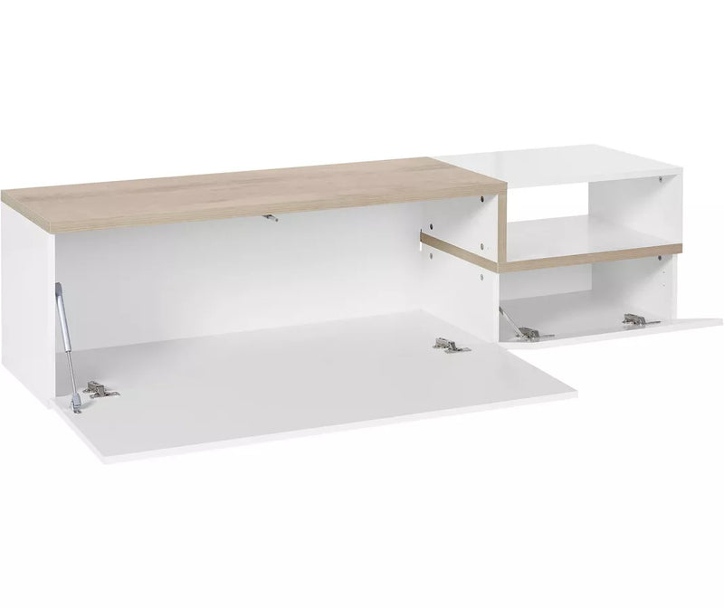 Mueble TV mueble alto blanco brillo 160x40x46 cm